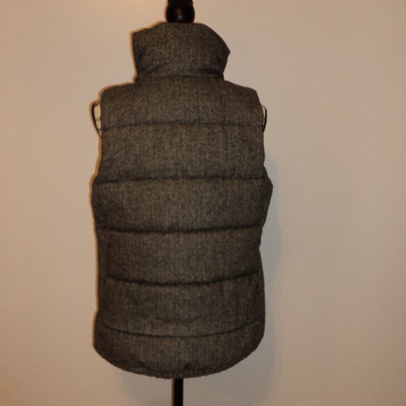 Old Navy Women's S/P Vest Gray Tweed Zipper Front Stand Up Collar Fleece Lined - Picture 6 of 13